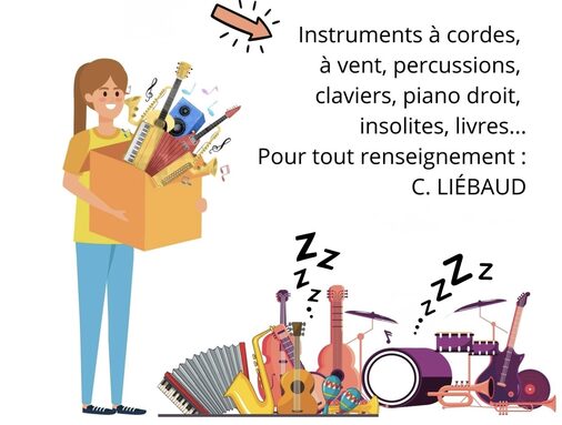 Appel aux dons d'instruments de musique.